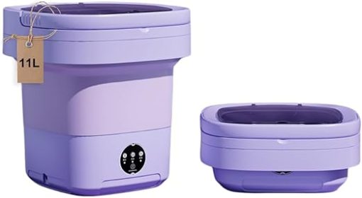 GR''AT Portable washing machine,Mini Washer,11L upgraded large capacity foldable Washer,Deep cleaning of underwear,baby clothes and other small clothes.Suitable apartments,dormitories,hotel. (Purple) - Image 2