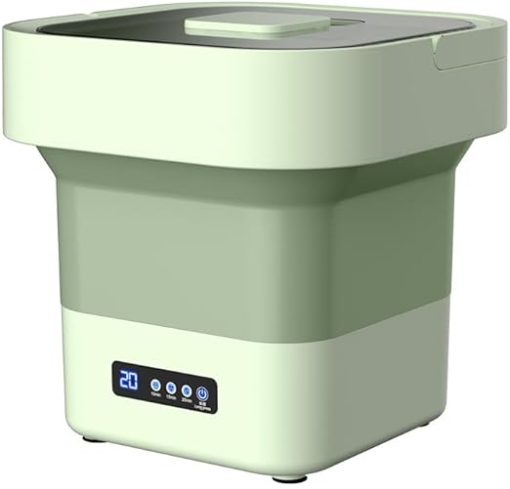 Portable Foldable Fully Automatic Bucket Washing Machine in Green