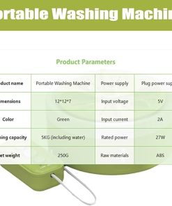 Portable Mini Clothing Washer 4KG Fully Automatic Green Countertop 2