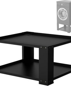 Washer and Dryer Stand Fit 27 and 28 Inch – Laundry Pedestal for Washer and Dryer Heavy Duty Steel 700lbs Capacity Universal Washing Machine Raiser 15.7” Height Black