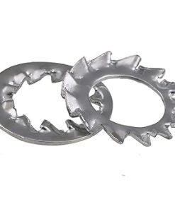 M3-M12 Serrated Lock Washers Set 50Pcs White Zinc Corrosion Resistant
