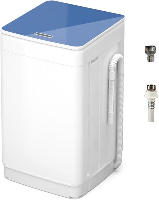 Portable 18lbs Fully Automatic Washing Machine with Stainless Steel Tub