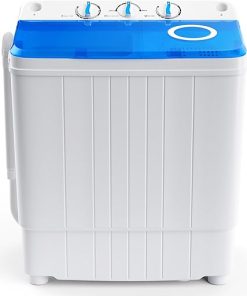 COSTWAY Portable Washing Machine 17.6 lbs Twin Tub Compact Washer
