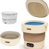 Portable Washing Machine, 10L Mini Washing Machine for Camping, 3 Modes Foldable Mini Washer Deep Cleaning Baby Clothes Underwears Socks Towels for RV Travel Dorm Apartment Laundry 4