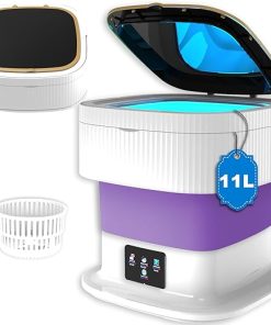 Portable Mini Washing Machine 11L Compact Foldable Washer for Home