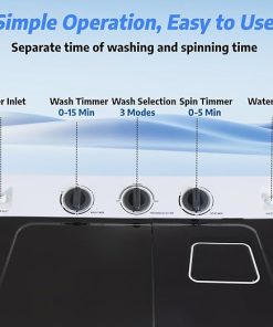 Compact 30Lbs Portable Washing Machine Twin Tub Washer Dryer Combo 2
