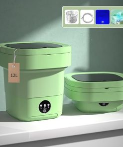 Portable 12 Liter Mini Washer with Drain Basket for Travel and RV