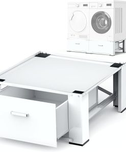 28 Inch Washer and Dryer Stand Laundry Pedestal Elevation White