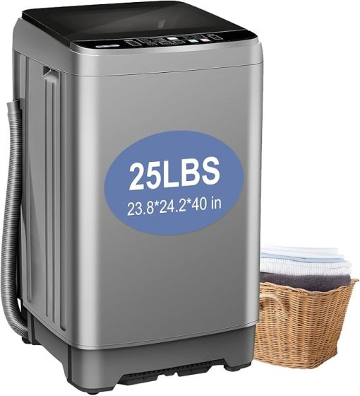 Portable Washing Machine 25 lbs LED Display Full Automatic Washer