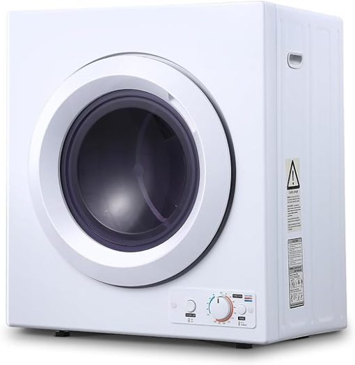 Compact 1400W Clothes Dryer Machine with Two Temp Modes and 14.4 lbs Capacity