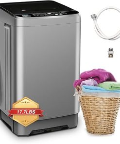 Portable 17.7lbs Washing Machine with LED Display for Home Use