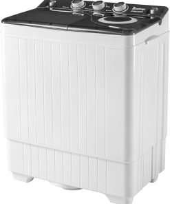 26Lbs Compact Twin Tub Washer with Built-in Drain Pump for RVs Camp