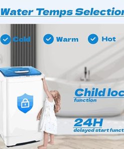Nictemaw MB005572_BL Portable Washing Machine 17.8 lbs Blue White 2