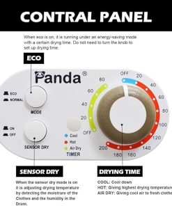 Panda Portable Clothes Dryer 13.2 lbs 4 Drying Modes Stainless Steel 2