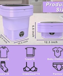 Portable 15L Mini Washing Machine with Spin Dryer and Basket 2