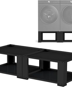 2 Pack Laundry Pedestal for Washer and Dryer – Fit 27 and 28 Inch Washer and Dryer Stand Heavy Duty Steel Universal Washing Machine Raiser 700lbs Capacity 15.7” Height Black 2