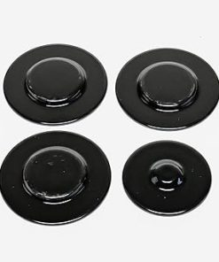 Replacement Burner Cap Kit for Whirlpool Gas Range 4 Pack Black