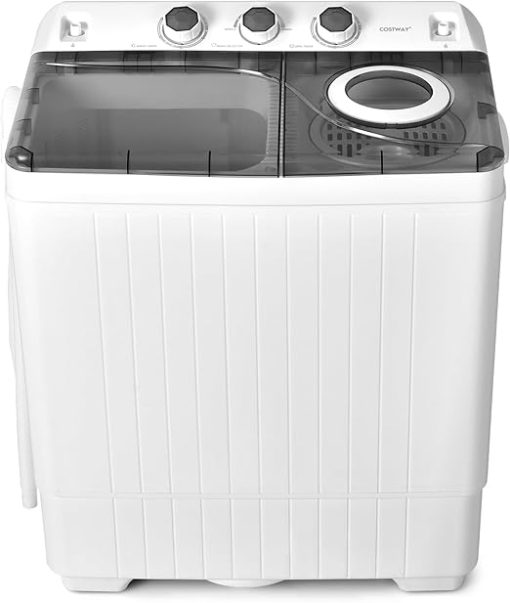 COSTWAY 2-in-1 Portable Washing Machine Twin Tub 26lbs Capacity - Image 2