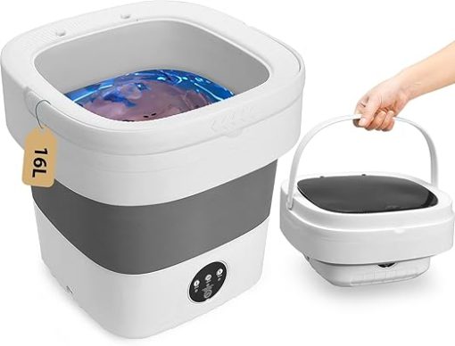 Portable Washing Machine 16L Mini Washer 3 Modes Travel Combo Grey