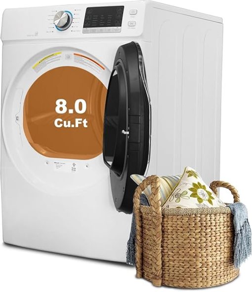 Large Capacity 8.0 Cu Ft Gas Dryer for Stackable Washer RV Outdoor