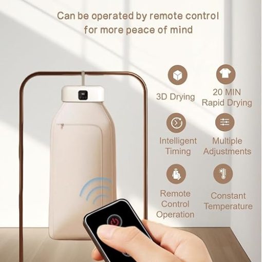 Portable Mini Laundry Dryer with Remote for Light Clothes and Travel - Image 2