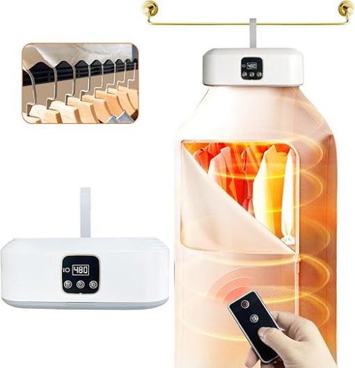 Compact Portable Clothes Dryer with Remote Control and Drying Bag