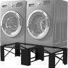 2 in 1 Washer Dryer Pedestals 29 Inch Compatible Steel Stand Black