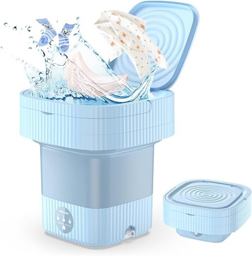 Portable Washing Machine, 10L Mini Washing Machine for Camping, 3 Modes Foldable Mini Washer Deep Cleaning Baby Clothes Underwears Socks Towels for RV Travel Dorm Apartment Laundry - Image 2