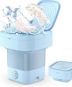 Portable Washing Machine, 10L Mini Washing Machine for Camping, 3 Modes Foldable Mini Washer Deep Cleaning Baby Clothes Underwears Socks Towels for RV Travel Dorm Apartment Laundry