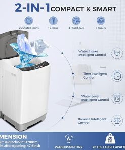 Nictemaw 20Lbs Portable Washing Machine Compact 10 Programs RV Apartment 2