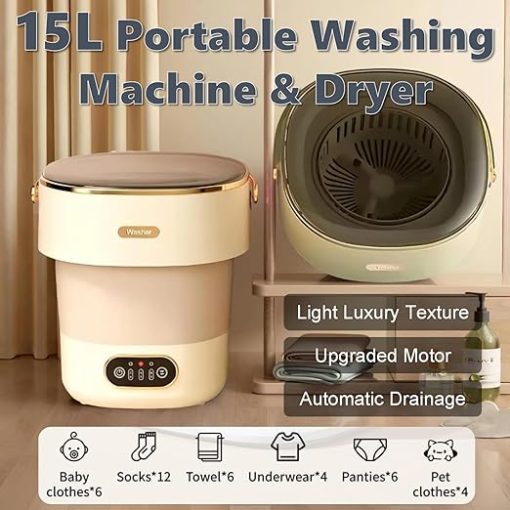 Mini Portable Washing Machine 15L Compact Washer for Travel RV - Image 2