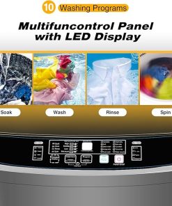 Portable Washing Machine 25 lbs LED Display Full Automatic Washer 2