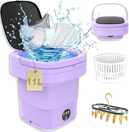 Portable Mini Washing Machine Foldable 11L with Spin Dryer for Travel