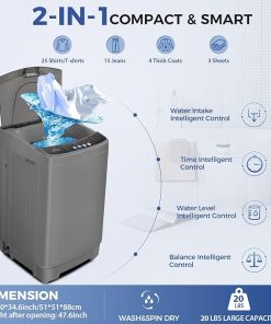 Nictemaw Full-Automatic Portable Washing Machine 20Lbs Capacity 2
