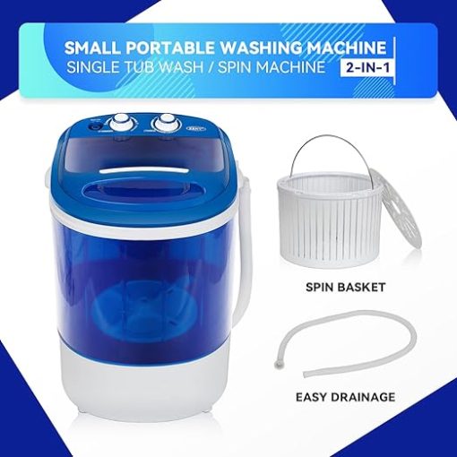 Portable Mini Washing Machine 8 lbs Semi-Automatic Compact Washer - Image 2