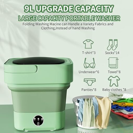 Portable Mini Washer Dryer Combo 9L Large Capacity for Travel - Image 2