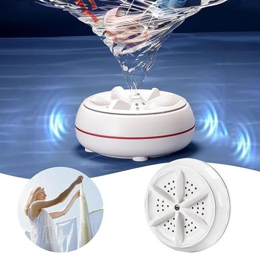 Portable Mini Washing Machine Ultrasonic Turbo Deep Clean for Travel - Image 2