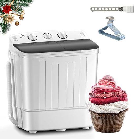 Portable Twin Tub Washing Machine Combo with Free Dry Rack Offer