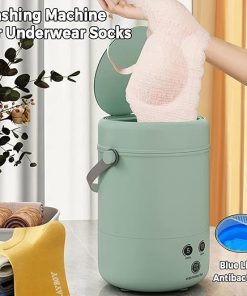 Portable Mini Washing Machine for Socks and Underwear 3.8L Green 2