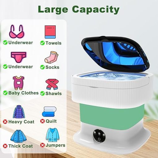Portable 12L Foldable Mini Washer Dryer for Camping and Travel - Image 2
