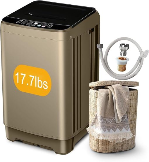 Gold Portable Washer for Apartment 17.7lbs Full-Automatic 10 Programs - Image 2