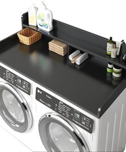 2-Tier Washer Dryer Countertop 54″W x 27.5″D with 2.75″H Guard Black