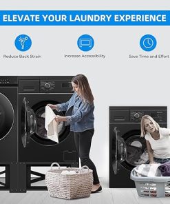 28 Inch Washer Dryer Pedestals Steel Stand Compatible with 4.8-5.3 cu ft 2