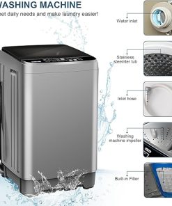 25 lb Portable Washing Machine with LED Display and 10 Programs 2
