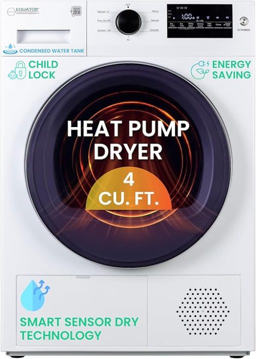 Equator 24 Heat Pump Dryer 3.7 cf 20 lbs Eco Sensor Ventless 110V