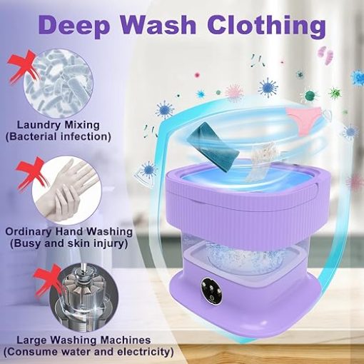 Compact 16L Portable Washing Machine with Spin Basket for Baby Clothes - Image 2