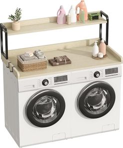 Washer Dryer Countertop 54″ W x 28″ D Natural Wood Folding Station