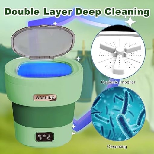 Portable 18L Mini Washing Machine for Travel with Spin Feature - Image 2
