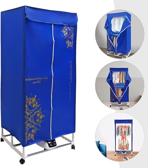 Portable Electric Clothes Dryer with Timer Remote and 5 Tier Rack - Image 2