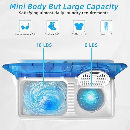 ARLIME Mini Portable Washing Machine 26 lbs Twin Tub Washer Spinner - Image 2